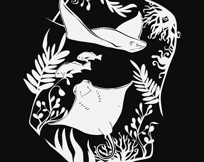 cownose ray svg cut file, glowforge file, vinyl template, laser cut file, animals svg, cuttable animal svg, clipart png