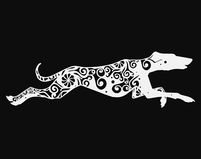 greyhound mandala svg file, glowforge file, vinyl template, laser cut file, animal svg, cuttable animal svg, clipart png