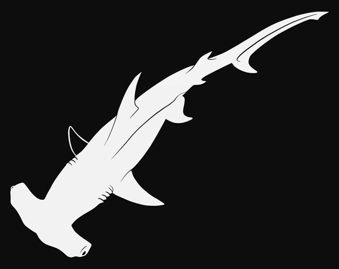 hammerhead shark svg cut file, glowforge file, vinyl template, laser cut file, animals svg, cuttable animal svg, clipart png