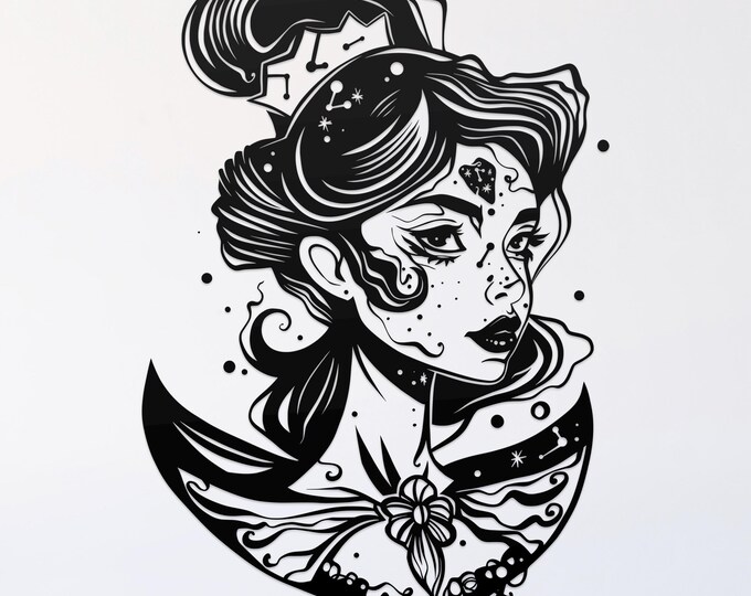 gothic princess svg cut file, glowforge file, vinyl template, fantasy laser cut file, dragon svg, cuttable magical svg, clipart png