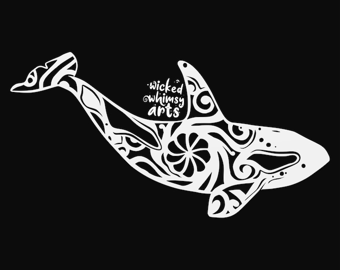 orca mandala whale svg cut file, glowforge file, vinyl template, laser cut file, animals svg, cuttable animal svg, clipart png