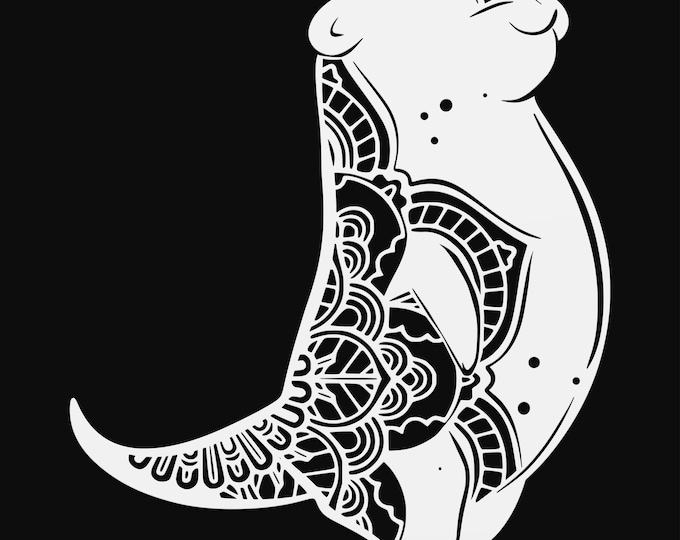 otter mandala svg cut file, glowforge file, vinyl template, laser cut file, animals svg, cuttable animal svg, clipart png