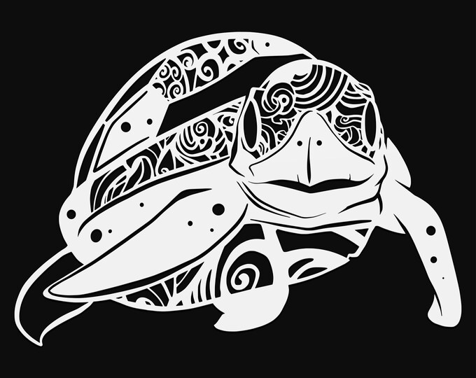little turtle mandala svg cut file, glowforge file, vinyl template, laser cut file, reptile svg, cuttable animal svg, clipart png