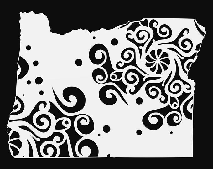 oregon mandala svg, geography cut file, glowforge svg, united states vinyl template, laser cut file, cuttable map svg, OR clipart png