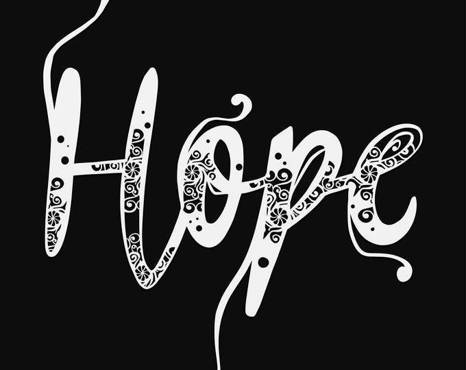 hope mandala svg cut file, word cut file, glowforge svg, vinyl template, laser cut file, cuttable monogram svg, clipart png