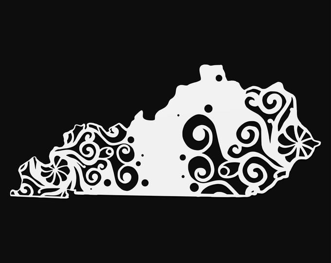 kentucky mandala svg file, geography cut file, glowforge svg, united states vinyl template, laser cut file, cuttable map svg, KY clipart png