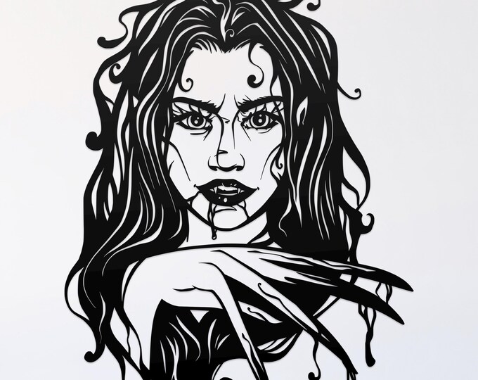 vampire woman svg cut file, glowforge file, vinyl template, laser cut file, seasonal svg, cuttable holiday svg, clipart png
