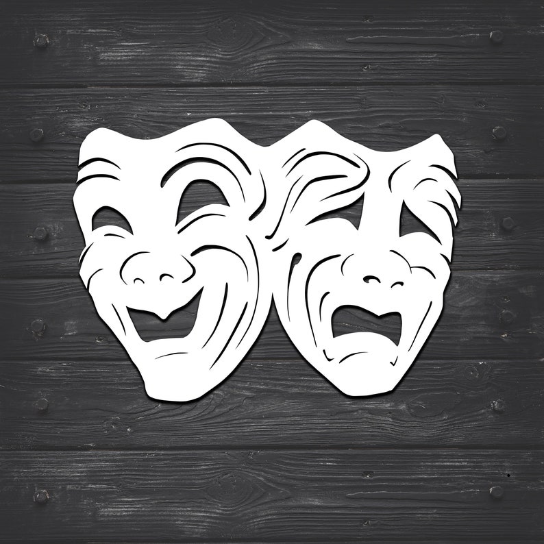 Comedy and Tragedy Masks Svg Theater Masks Svg Svg Laser Etsy