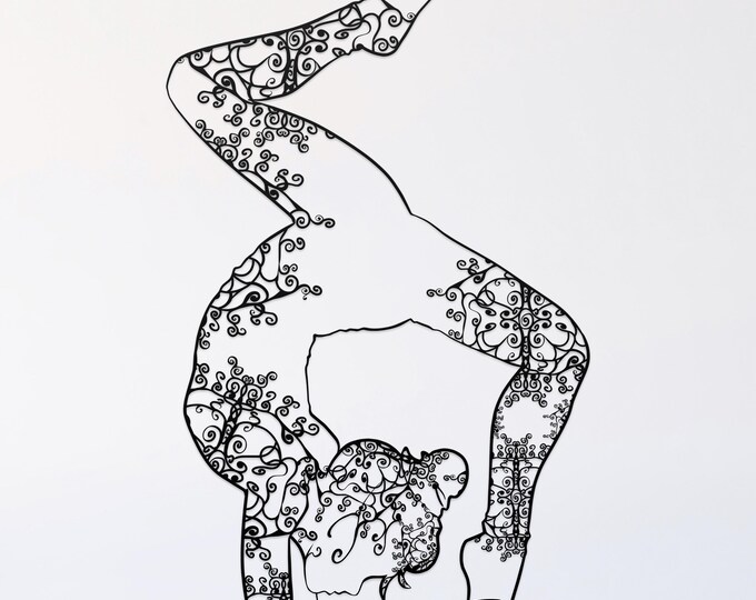 yoga pose mandala svg cut file, glowforge file, vinyl template, laser cut file, namaste lifestyle svg, cuttable laser svg, clipart png