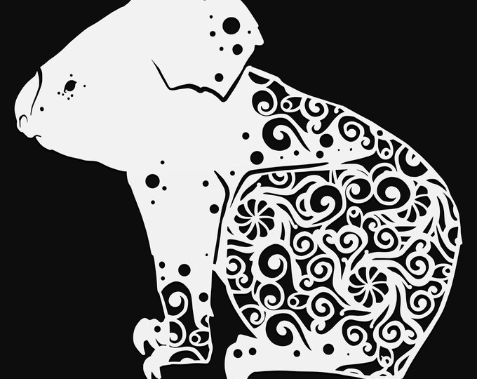 koala bear mandala svg cut file, glowforge animal file, vinyl template, laser cut file, australia svg, cuttable animal svg, clipart png
