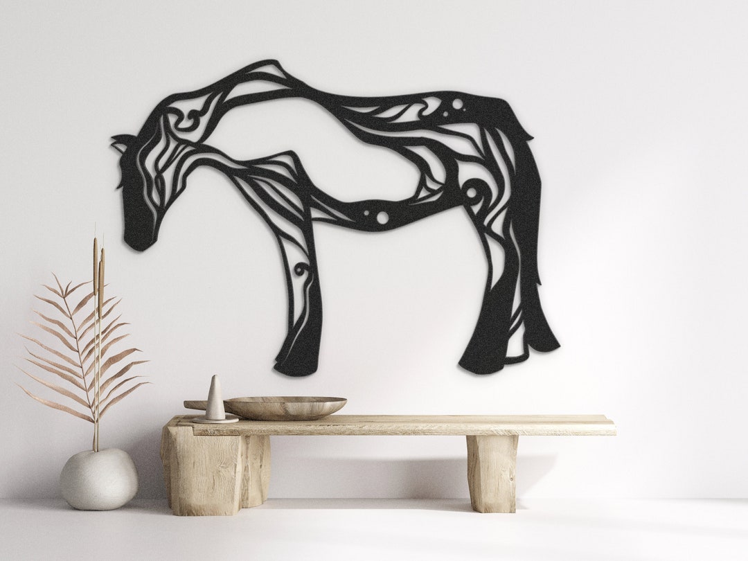 Inky Horse Metal Wall Art Metal Animal Art Metal Wall Art Etsy