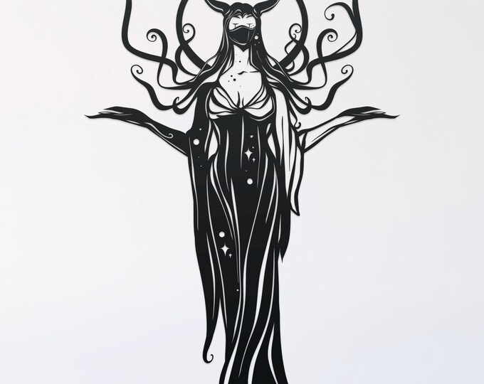 witch goddess svg cut file, glowforge file, vinyl template, laser cut file, pagan svg, cuttable wicca svg, clipart png