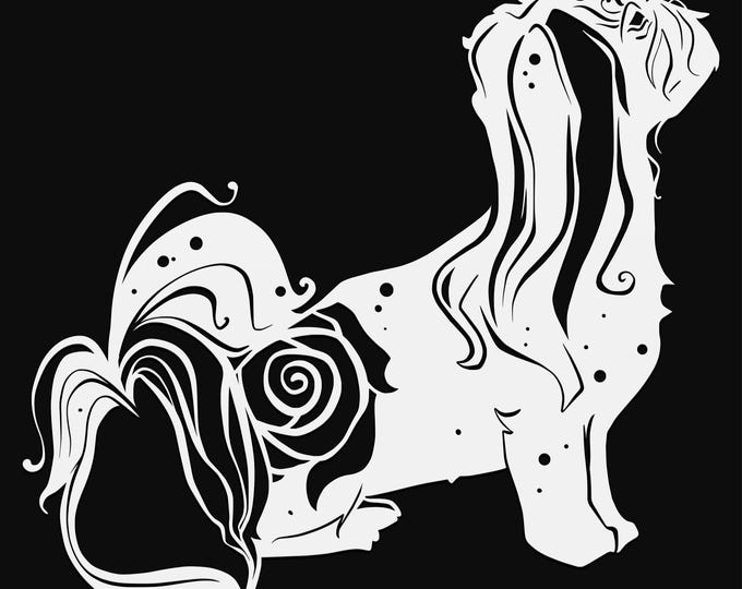 shih tzu dog svg file, glowforge file, vinyl template, laser cut file, animal svg, cuttable animal svg, clipart png