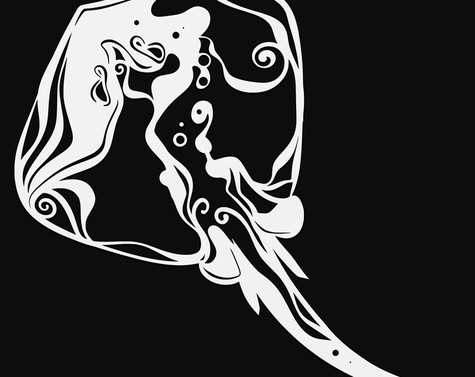 inky stingray svg cut file, glowforge file, vinyl template, laser cut file, animals svg, cuttable animal svg, clipart png