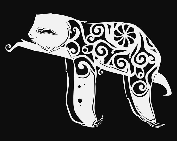 sloth mandala svg cut file, glowforge file, vinyl template, laser cut file, animal svg, cuttable animal svg, clipart png