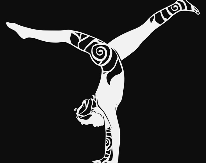 gymnast mandala svg cut file, glowforge file, vinyl template, laser cut file, lifestyle svg, cuttable laser svg, clipart png