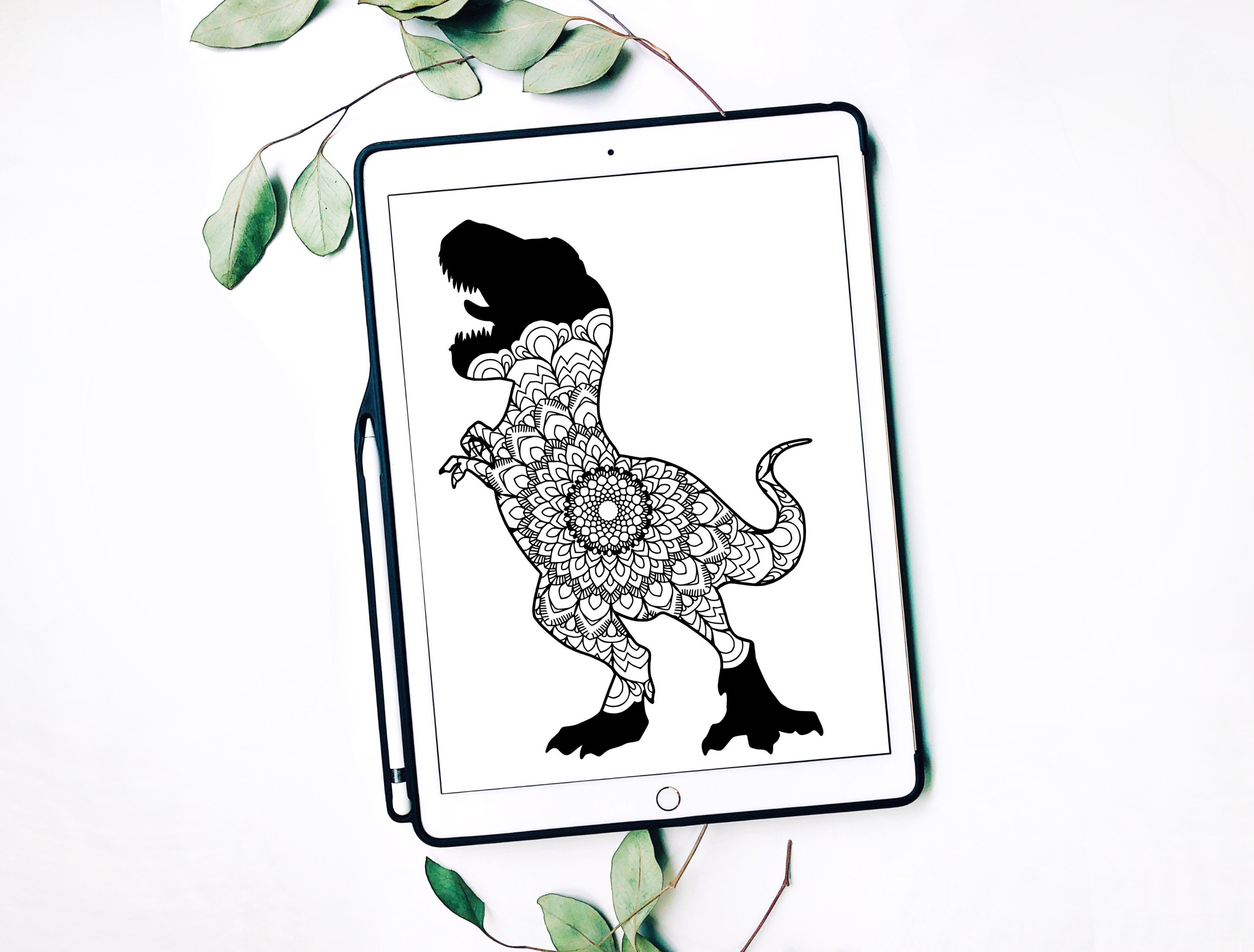 Download T-Rex Svg, Dinosaur Svg, Mandala Svg