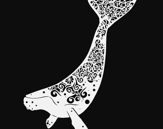 humpback whale mandala svg cut file, glowforge file, vinyl template, laser cut file, animals svg, cuttable animal svg, clipart png