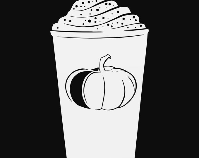 coffee and pumpkin svg cut file, glowforge file, vinyl template, laser cut file, seasonal svg, cuttable holiday svg, clipart png