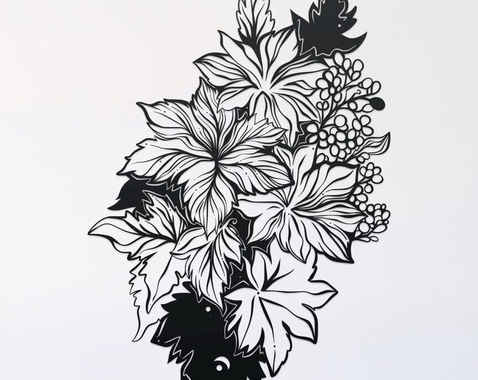 fall leaves svg cut file, glowforge file, vinyl template, laser cut file, plant svg, cuttable botany svg, clipart png