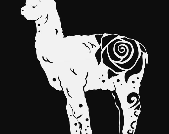 alpaca mandala svg cut file, animal cut file, glowforge svg, vinyl template, laser cut file, cuttable svg, clipart png