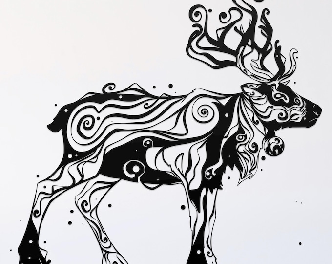 inky reindeer svg cut file, deer glowforge file, vinyl template, laser cut file, animal svg, cuttable animal svg, clipart png