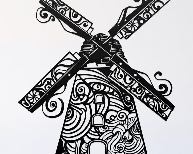 windmill mandala svg cut file, glowforge file, vinyl template, laser cut file, windmill svg, cuttable windmill svg, clipart png
