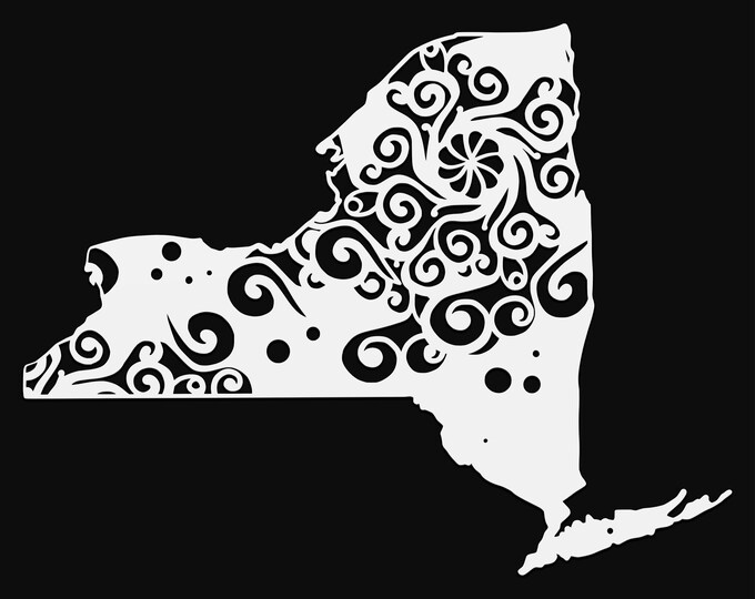 new york mandala svg, geography cut file, glowforge svg, united states vinyl template, laser cut file, cuttable map svg, NY clipart png