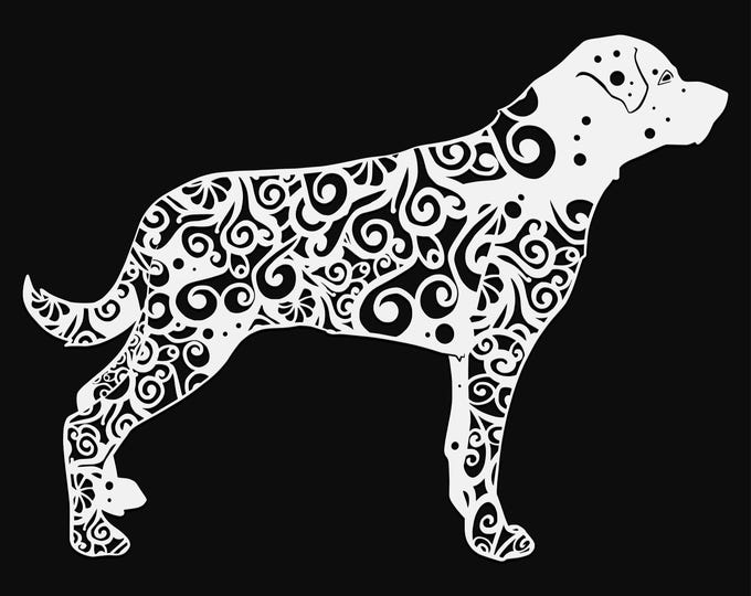 rottweiler dog mandala svg file, glowforge file, vinyl template, laser cut file, animal svg, cuttable animal svg, clipart png