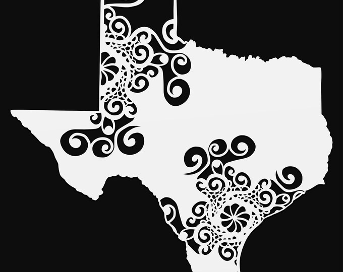 texas mandala svg, geography cut file, glowforge svg, united states vinyl template, laser cut file, cuttable map svg, TX clipart png