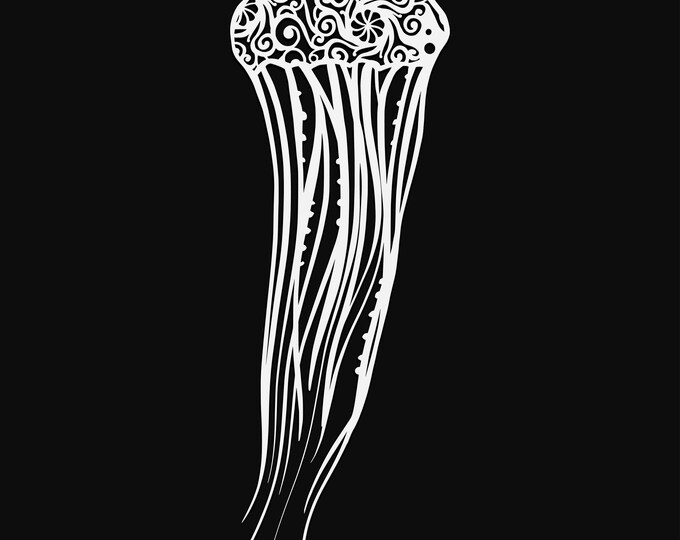 jellyfish mandala svg cut file, glowforge file, vinyl template, laser cut file, animals svg, cuttable animal svg, clipart png