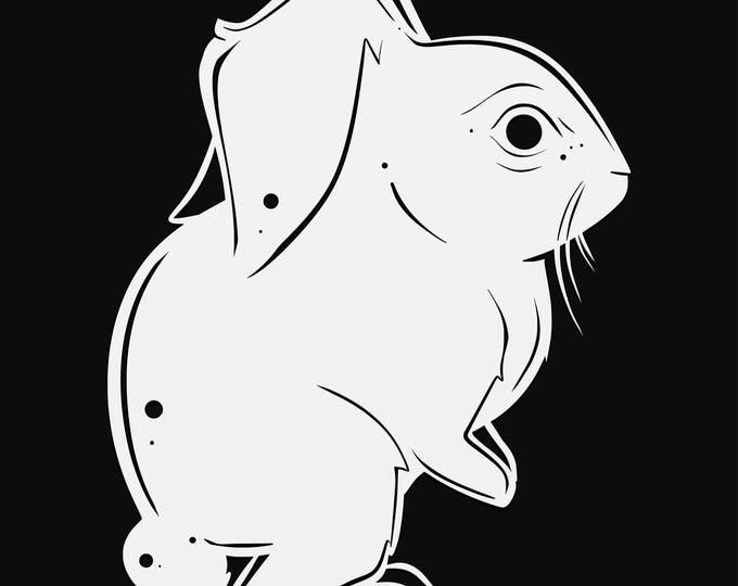 bunny rabbit svg cut file, glowforge file, vinyl template, laser cut file, animal svg, cuttable animal svg, clipart png