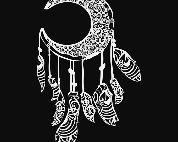dream catcher mandala svg cut file, glowforge file, vinyl template, laser cut file, lifestyle svg, cuttable laser svg, clipart png