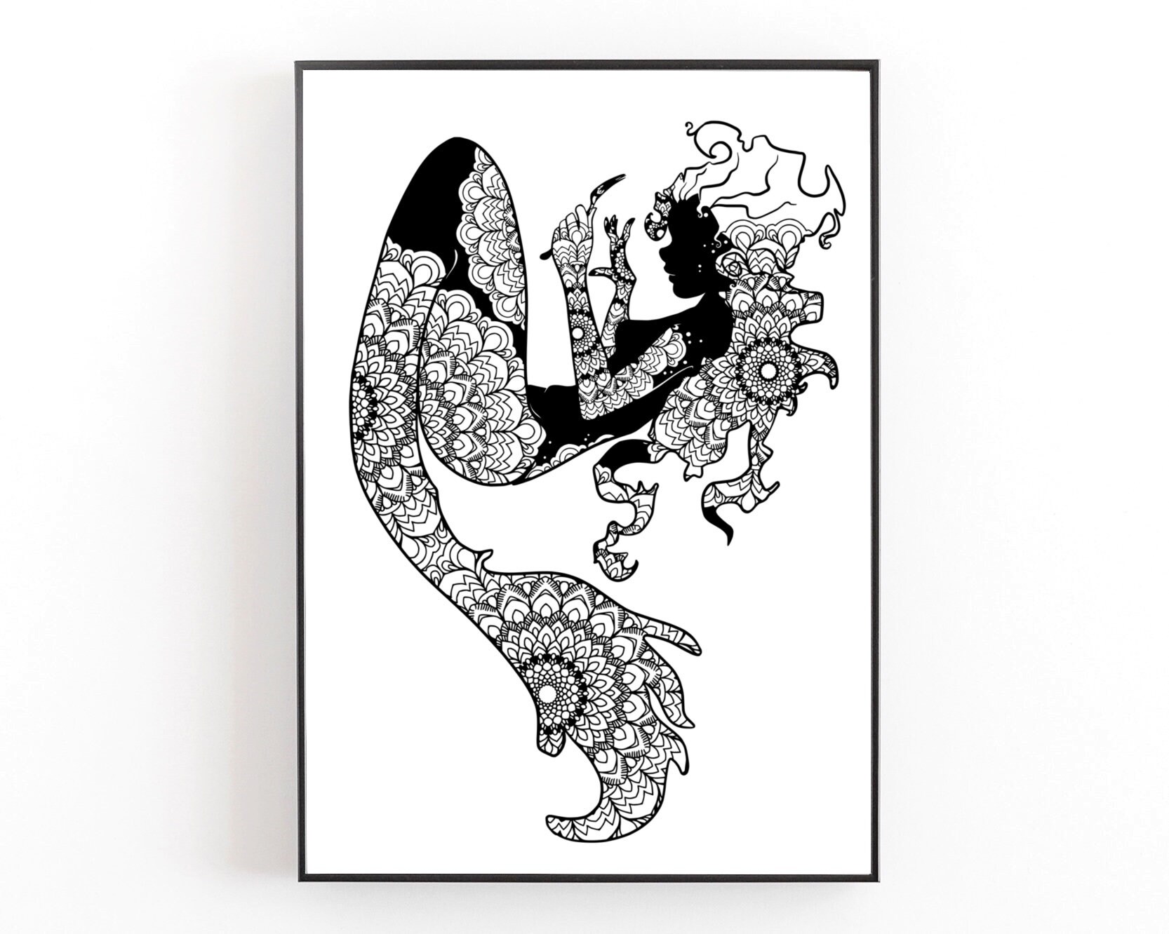 Mermaid Svg, Mandala Svg, Mermaid Mandala Svg, Svg Mermaid