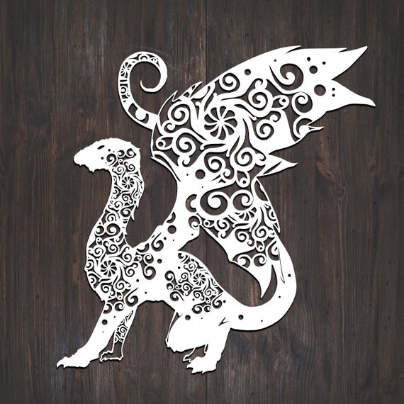 Download Dragon Svg Fantasy Svg Mandala Svg Intricate Weeding Etsy