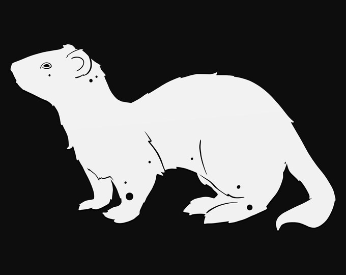 ferret svg cut file, glowforge file, vinyl template, laser cut file, zoo animal svg, cuttable animal svg, clipart png