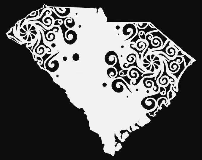 south carolina mandala svg, geography cut file, glowforge svg, US vinyl template, laser cut file, cuttable map svg, SC clipart png