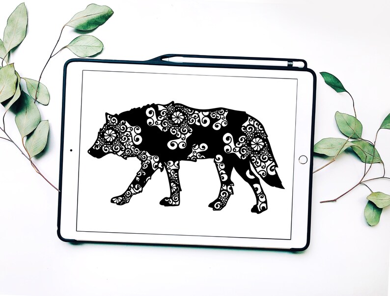 Download Wolf Svg Mandala Svg Recommended For Projects 10 inches | Etsy