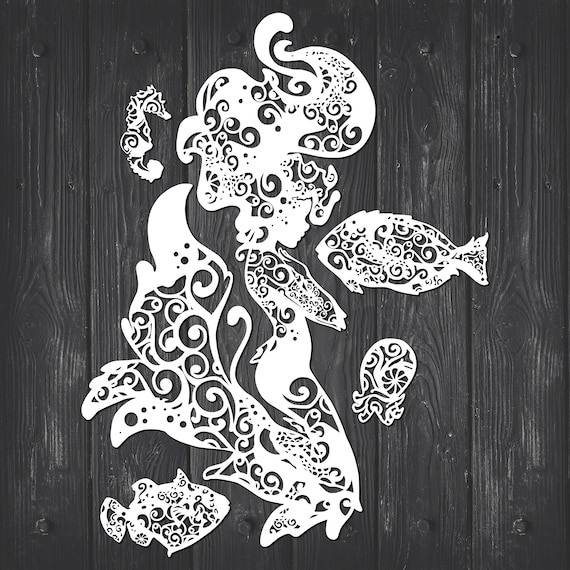 Download Mermaid Svg Mandala Svg Mermaid Mandala Svg Svg Mermaid | Etsy