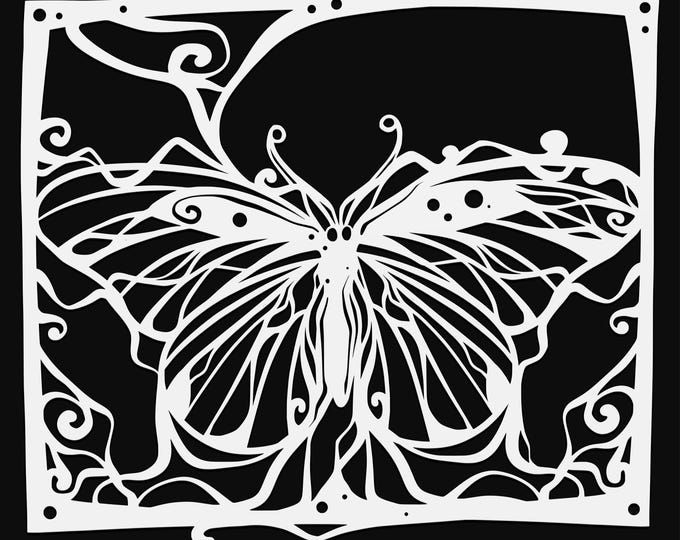 inky butterfly svg cut file, glowforge file, monarch vinyl template, butterfly laser cut file, reptile svg, cuttable bug svg, clipart png