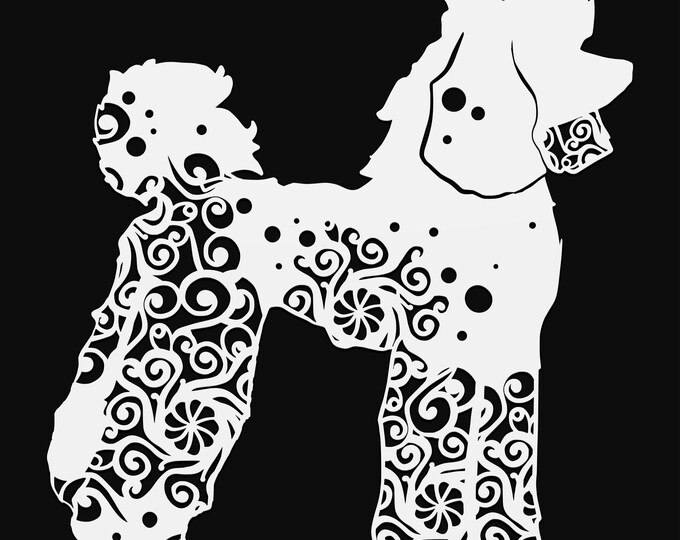 poodle dog mandala svg file, glowforge file, vinyl template, laser cut file, animal svg, cuttable animal svg, clipart png