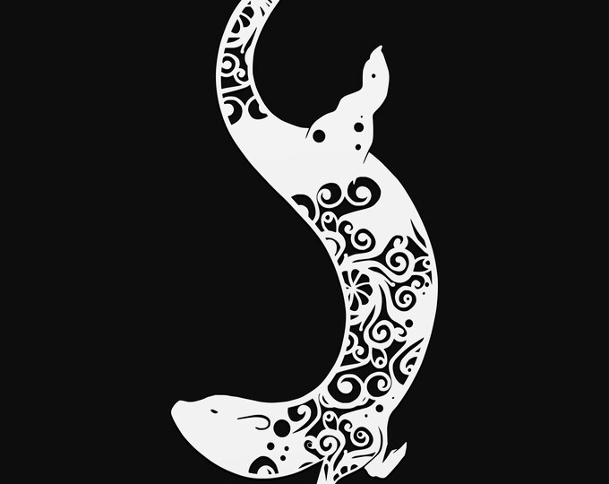 otter mandala svg cut file, glowforge file, vinyl template, laser cut file, animals svg, cuttable animal svg, clipart png