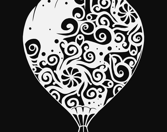 hot air balloon mandala svg cut file, glowforge file, vinyl template, laser cut file, lifestyle svg, cuttable laser svg, clipart png
