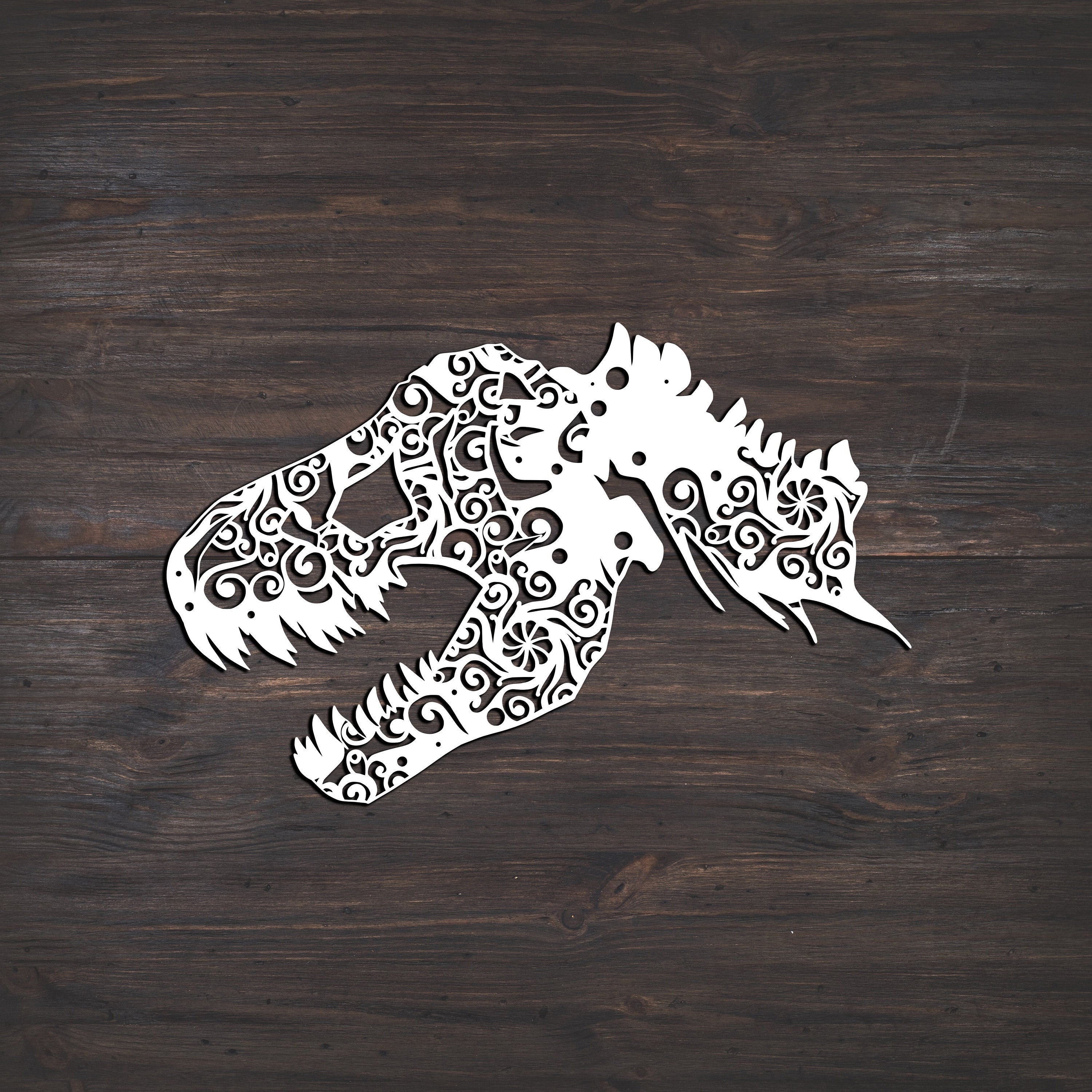 Download T-Rex Skull Svg, Dinosaur Svg, Tyrannosaurus Svg, Mandala Svg