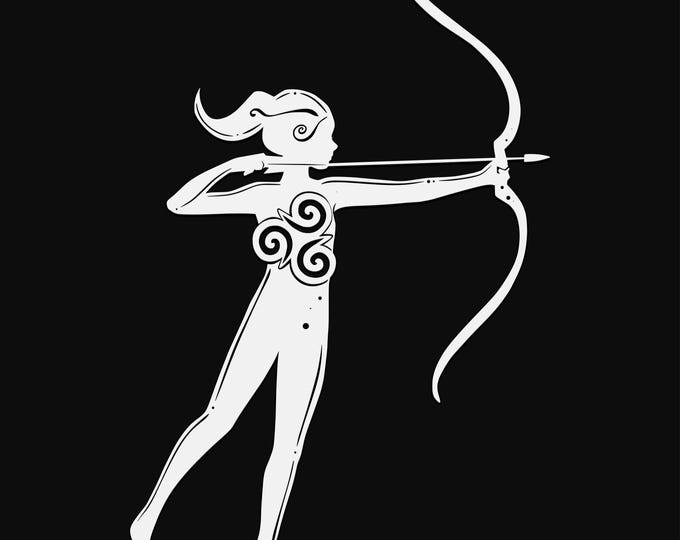 archery girl mandala svg cut file, glowforge file, vinyl template, laser cut file, lifestyle svg, cuttable laser svg, clipart png