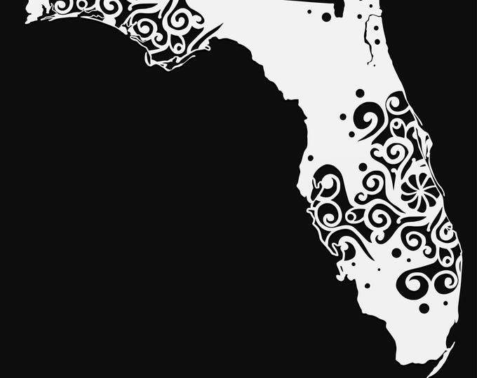 florida mandala svg file, geography cut file, glowforge svg, united states vinyl template, laser cut file, cuttable map svg, FL clipart png