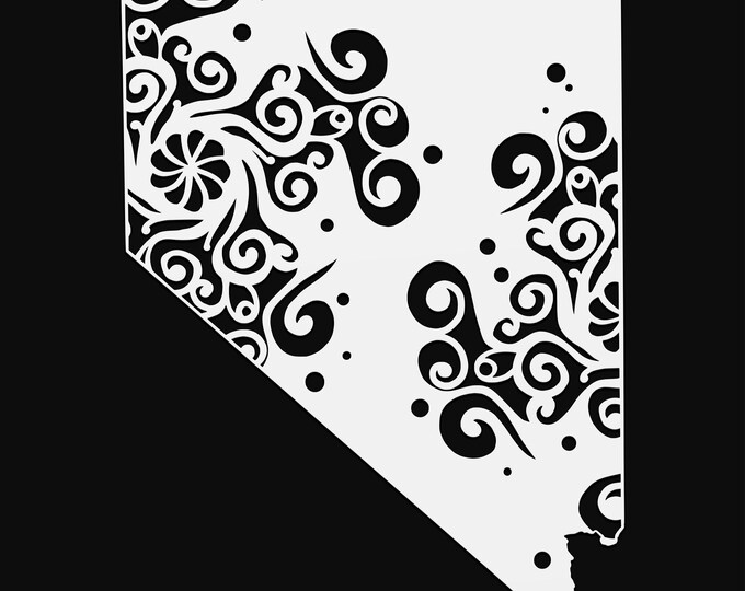 nevada mandala svg, geography cut file, glowforge svg, united states vinyl template, laser cut file, cuttable map svg, NV clipart png