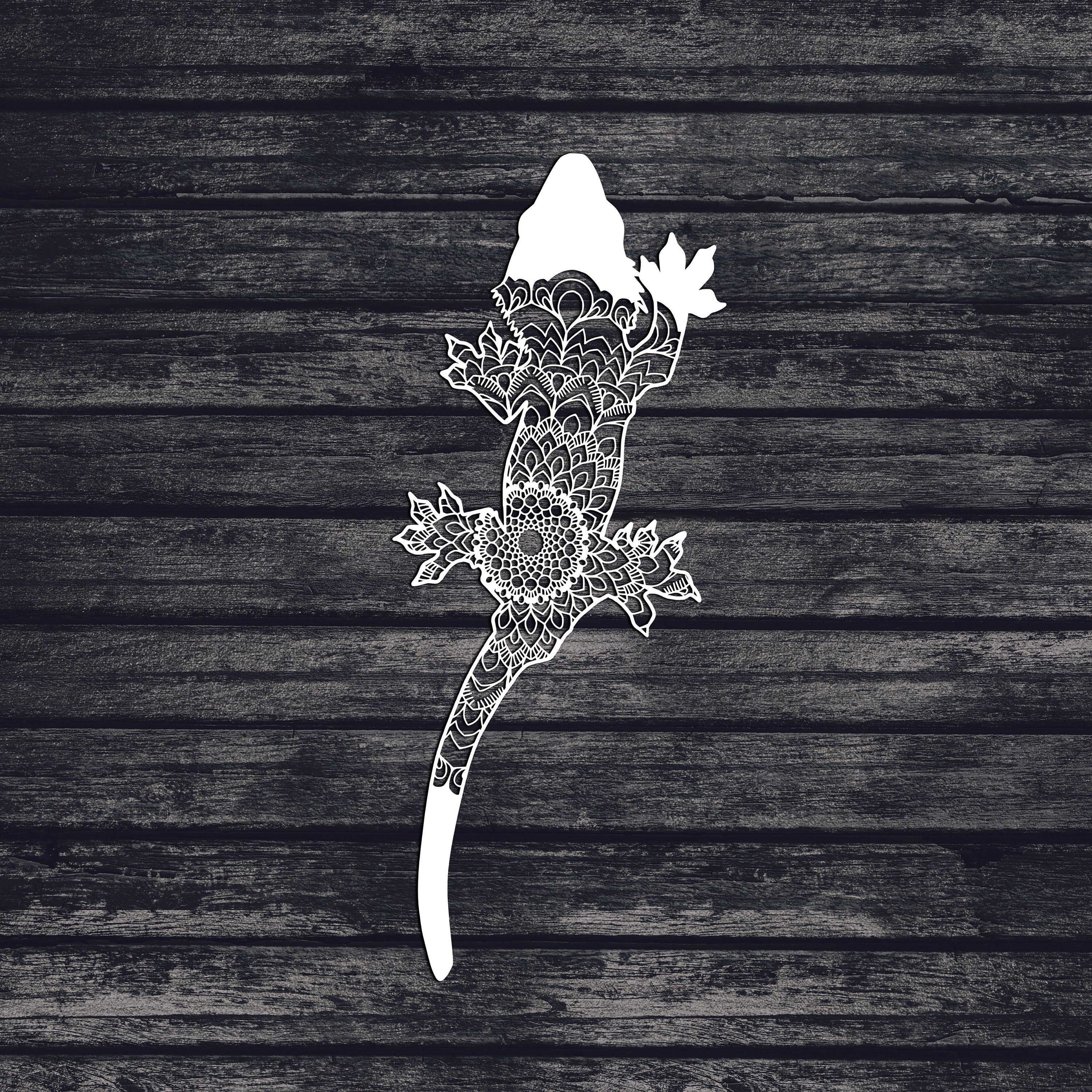 Download Crested Gecko Svg, Mandala Svg (Intricate Weeding: Recommended For Vinyl Projects 10 inches )