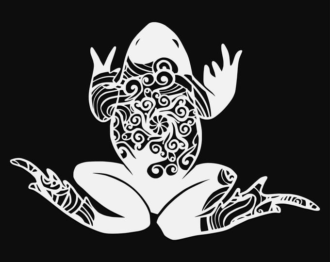 frog mandala svg cut file, glowforge file, amphibian vinyl template, frog laser cut file, reptile svg, cuttable animal svg, clipart png