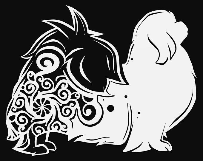tibetan spaniel mandala svg cut file, glowforge file, vinyl template, laser cut file, animals svg, cuttable animal svg, clipart png